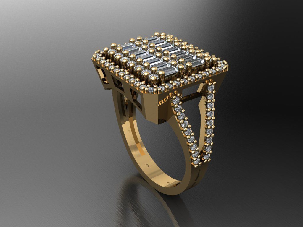 T079- Diamond solitarie ring 3D print model_1