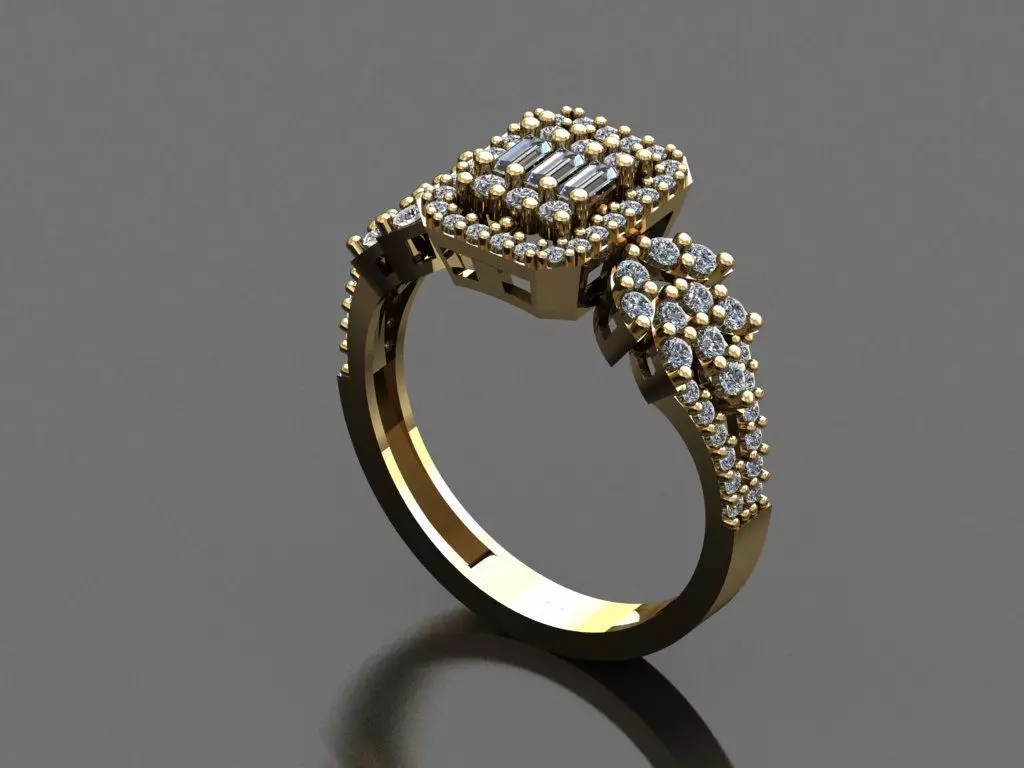 T082- Diamond solitarie ring 3D print model_0