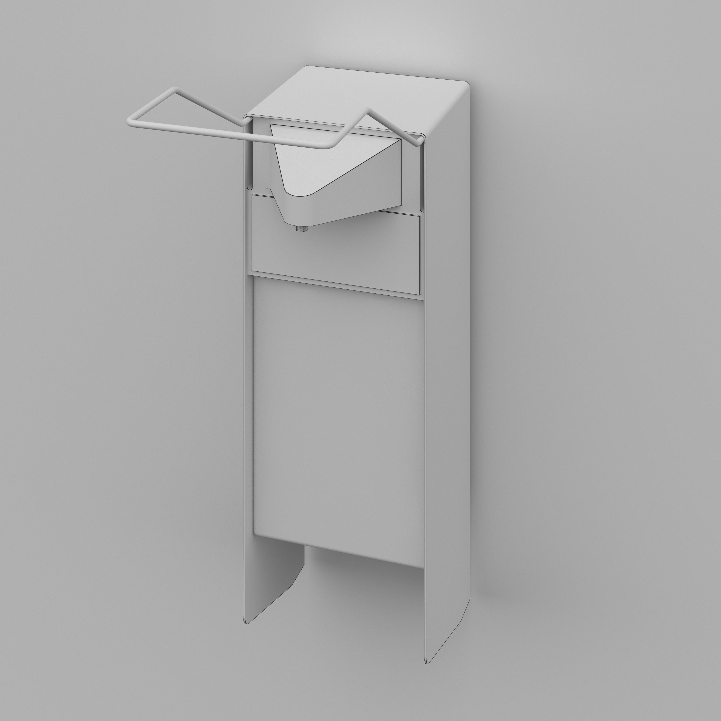 soap dispenser Wallmount 3D model_3