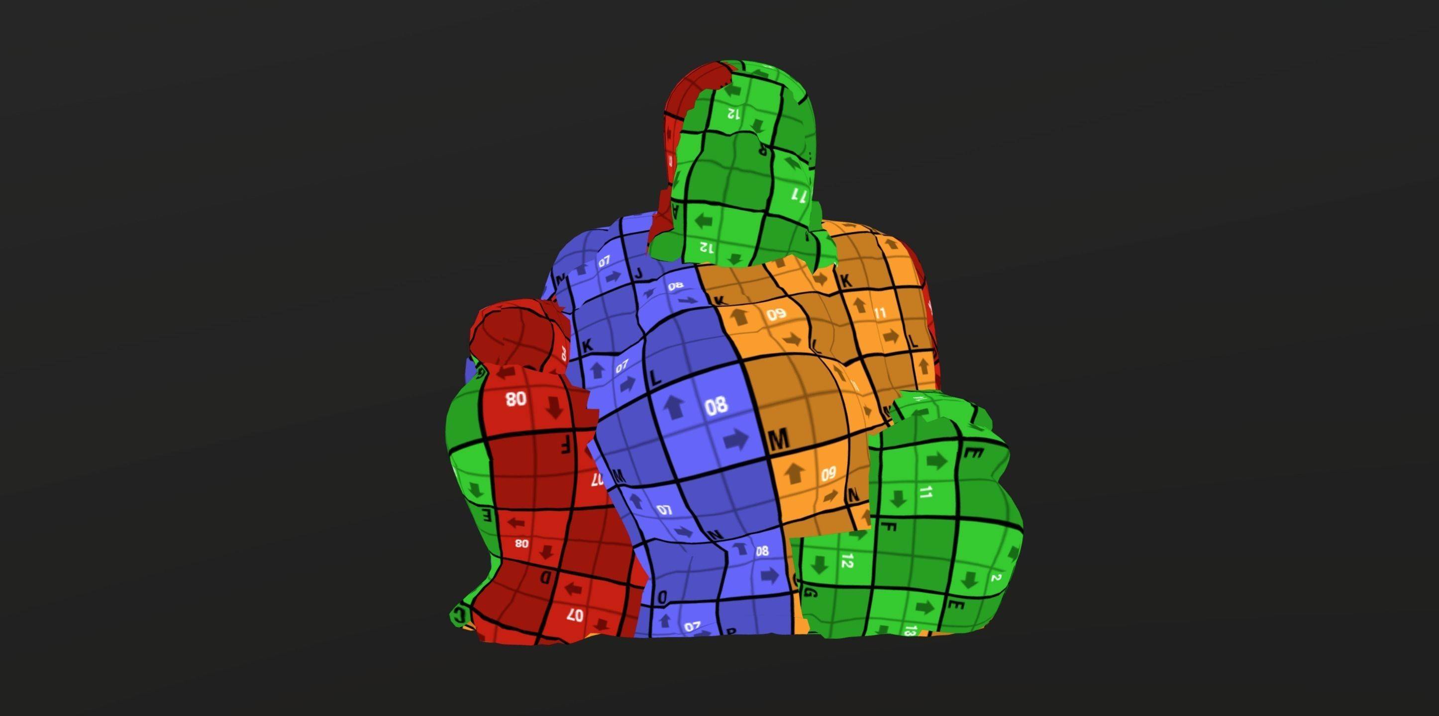 Smiling wooden buddha figure Low-poly 3D model_10