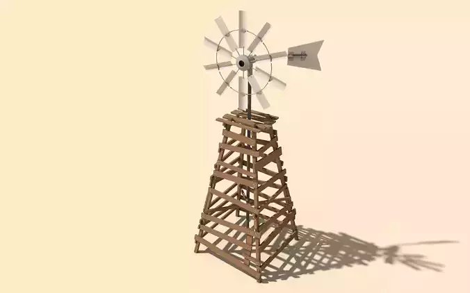 Old Wind Generator Low poly