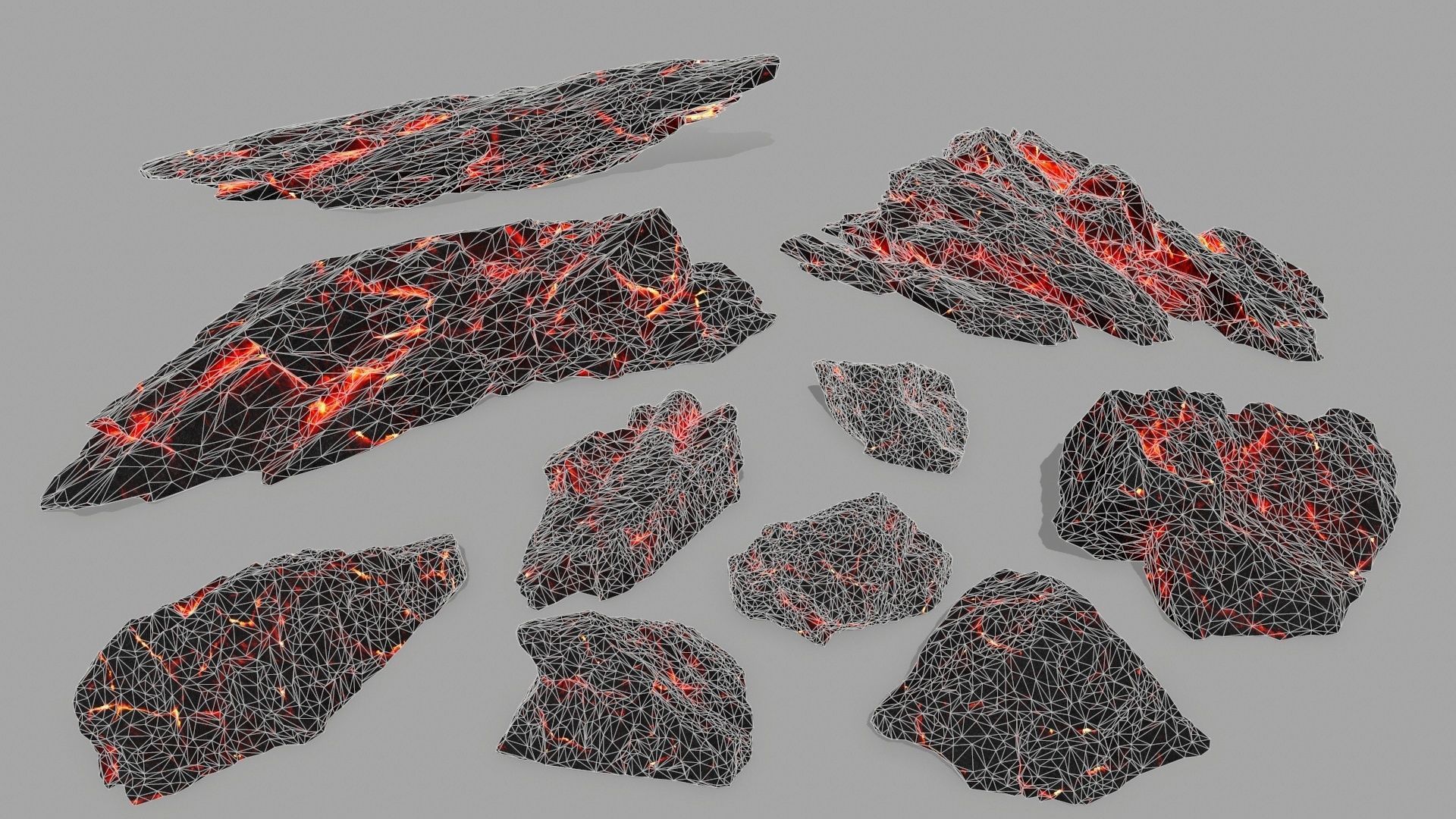 lava rocks  Low-poly 3D model_26