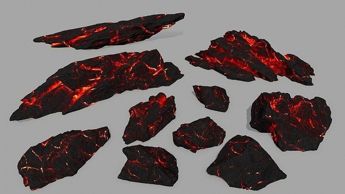 lava rocks  Low-poly 3D model
