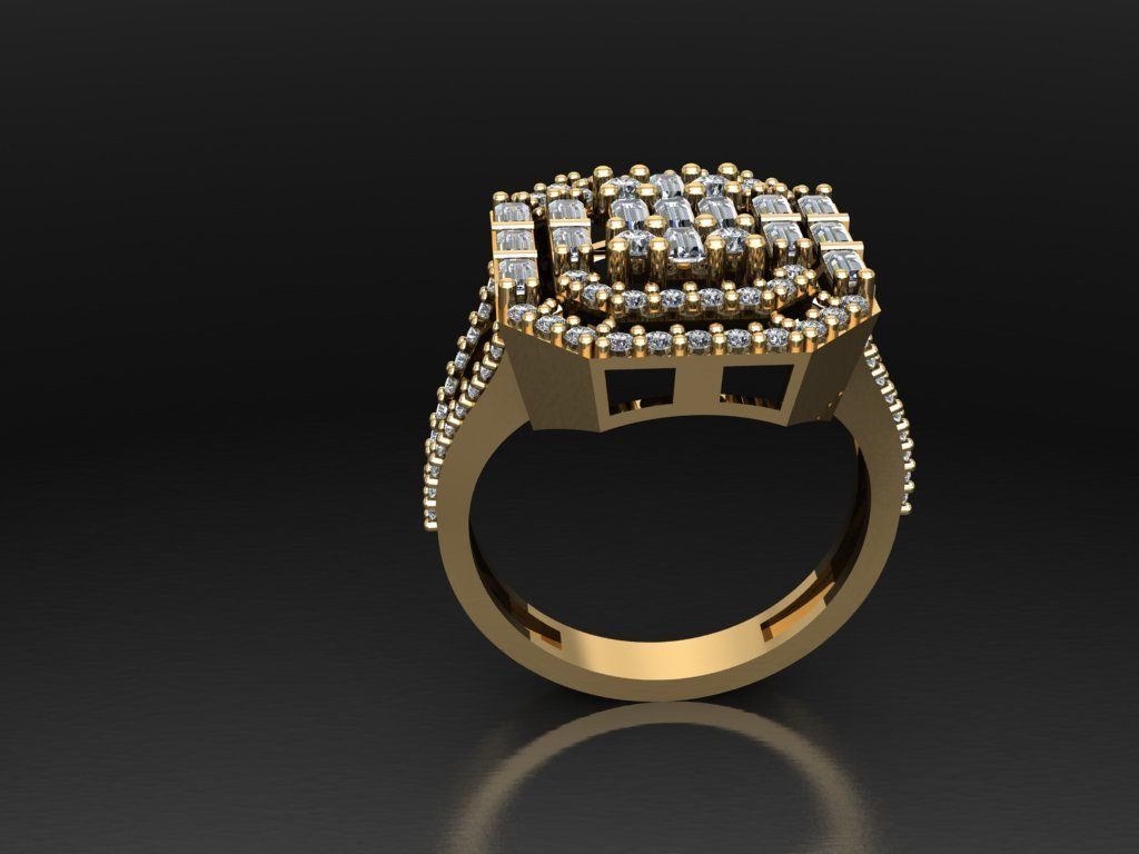 T086- Diamond solitarie ring 3D print model_5