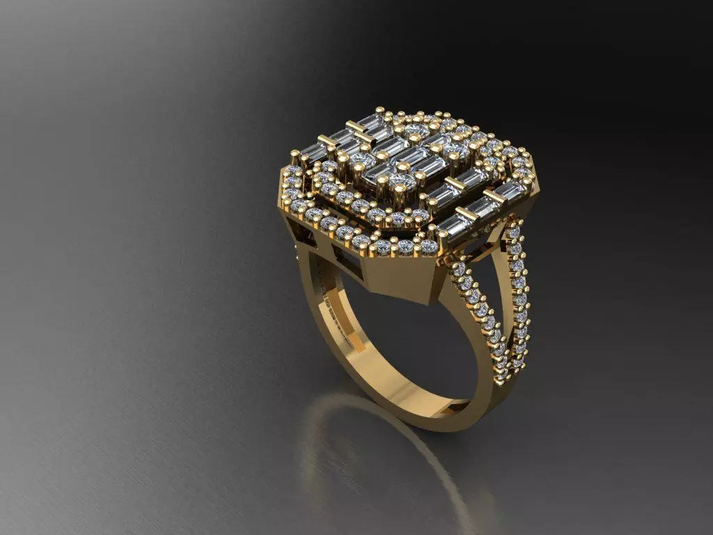 T086- Diamond solitarie ring 3D print model_0