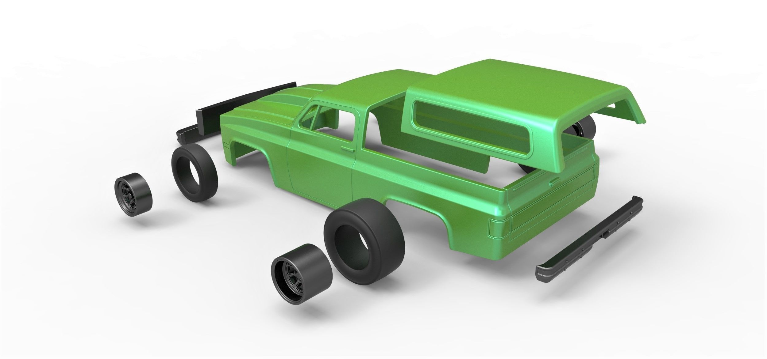 Shell Chevrolet Blazer K5 Dragster Scale 1 to 25 3D print model_14