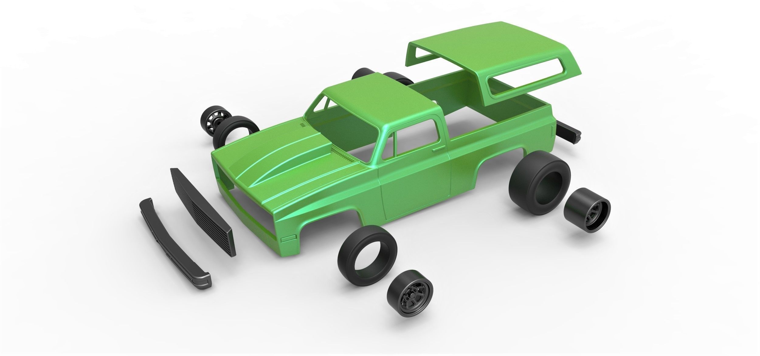 Shell Chevrolet Blazer K5 Dragster Scale 1 to 25 3D print model_13