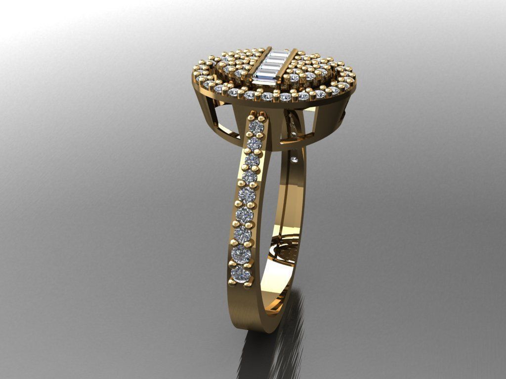 T090- Diamond solitarie ring 3D print model_5