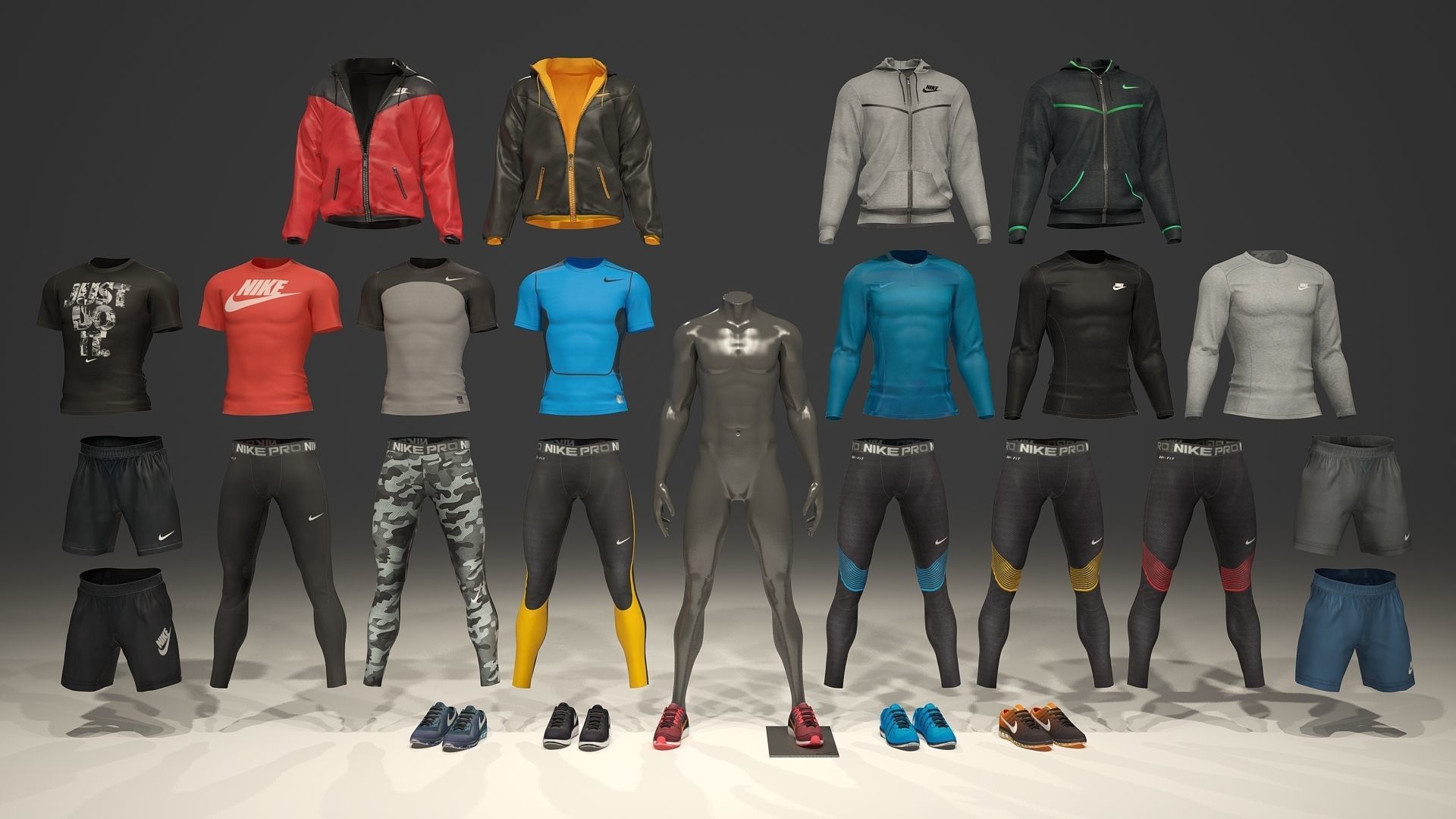 Man mannequin Nike FULL PACK 3D Model Collection_2