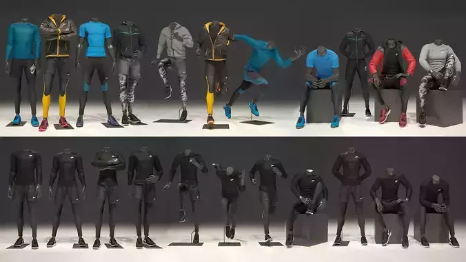 Man mannequin Nike FULL PACK 3D Model Collection