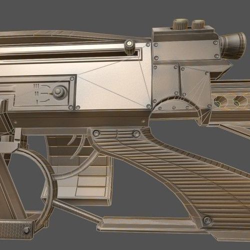 Futuristic Weapon Low Poly Free low-poly 3D model_7