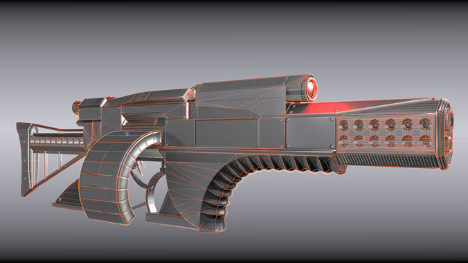 Futuristic Weapon Low Poly Free low-poly 3D model_8
