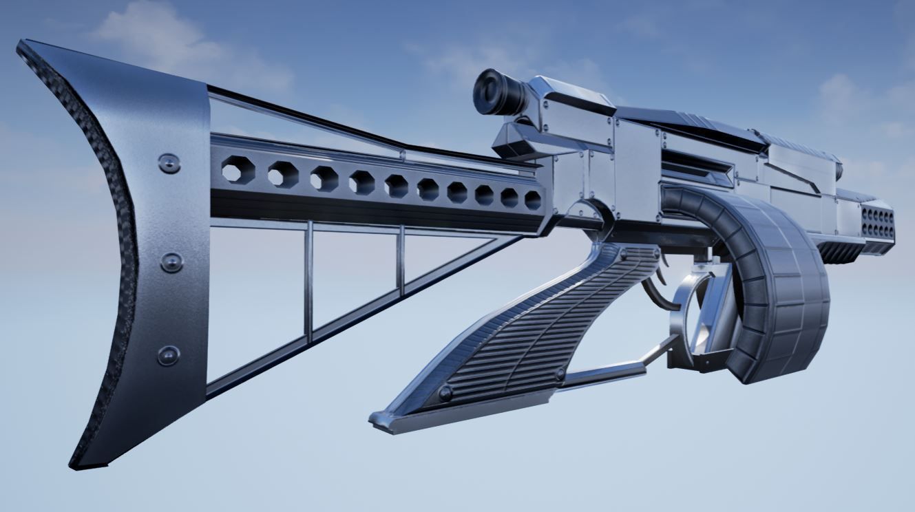 Futuristic Weapon Low Poly Free low-poly 3D model_6