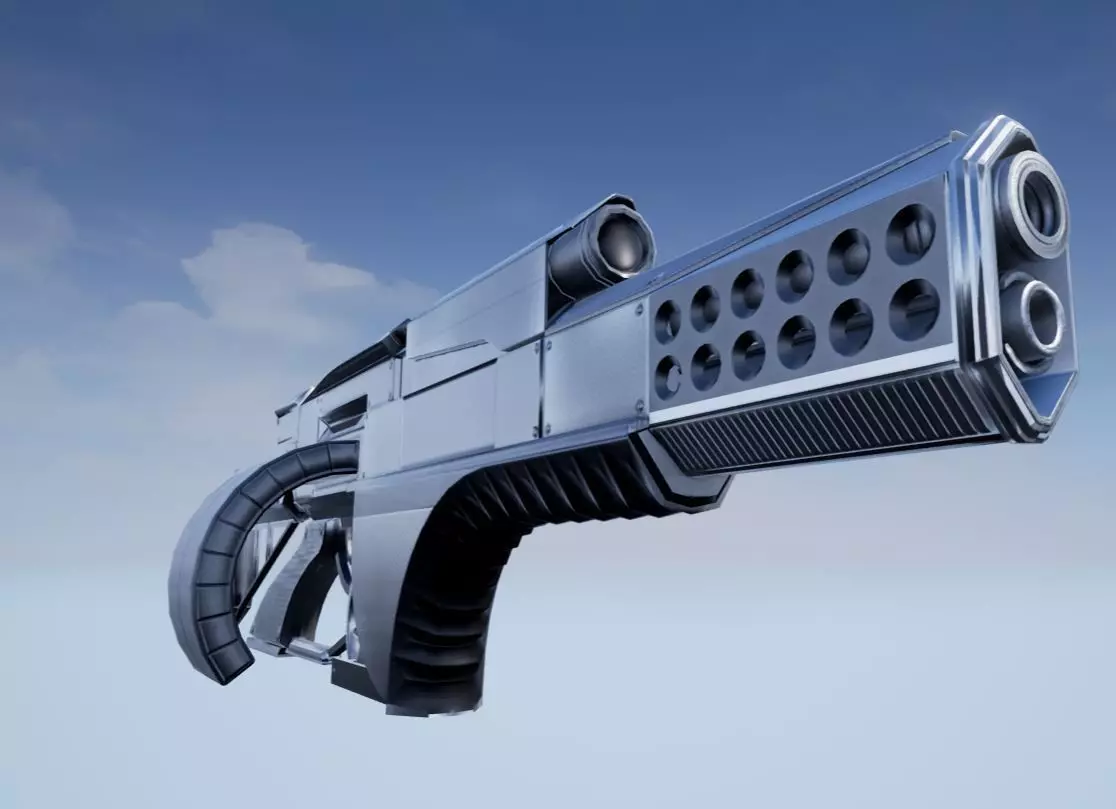Futuristic Weapon Low Poly Free low-poly 3D model_0