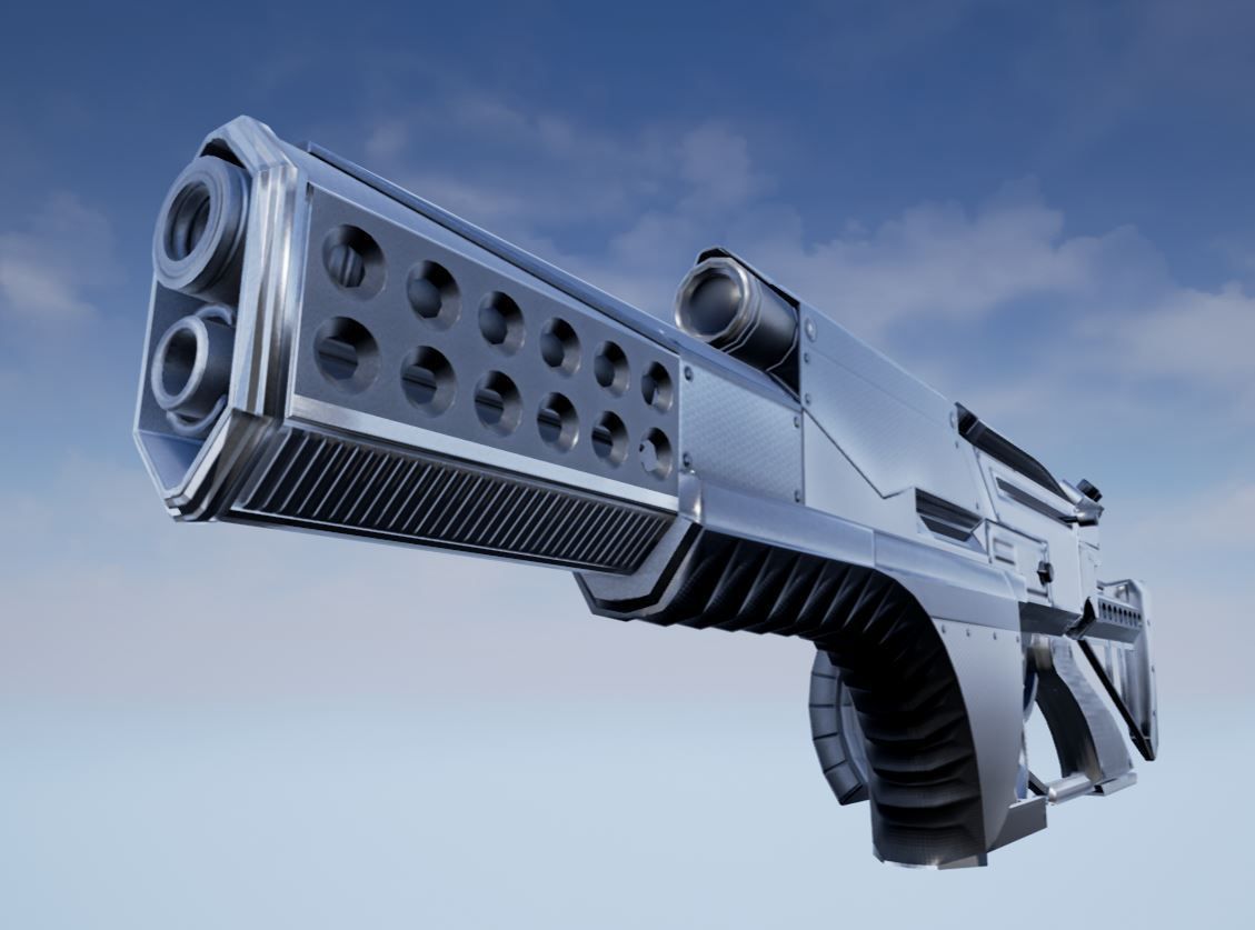 Futuristic Weapon Low Poly Free low-poly 3D model_3