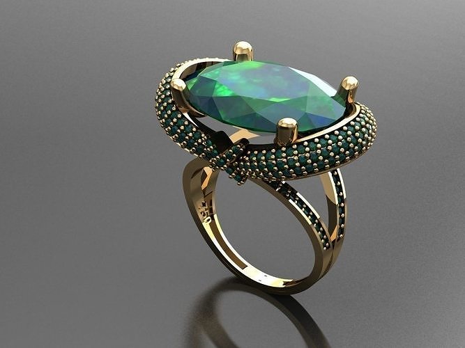 T095- Diamond solitarie ring 3D print model
