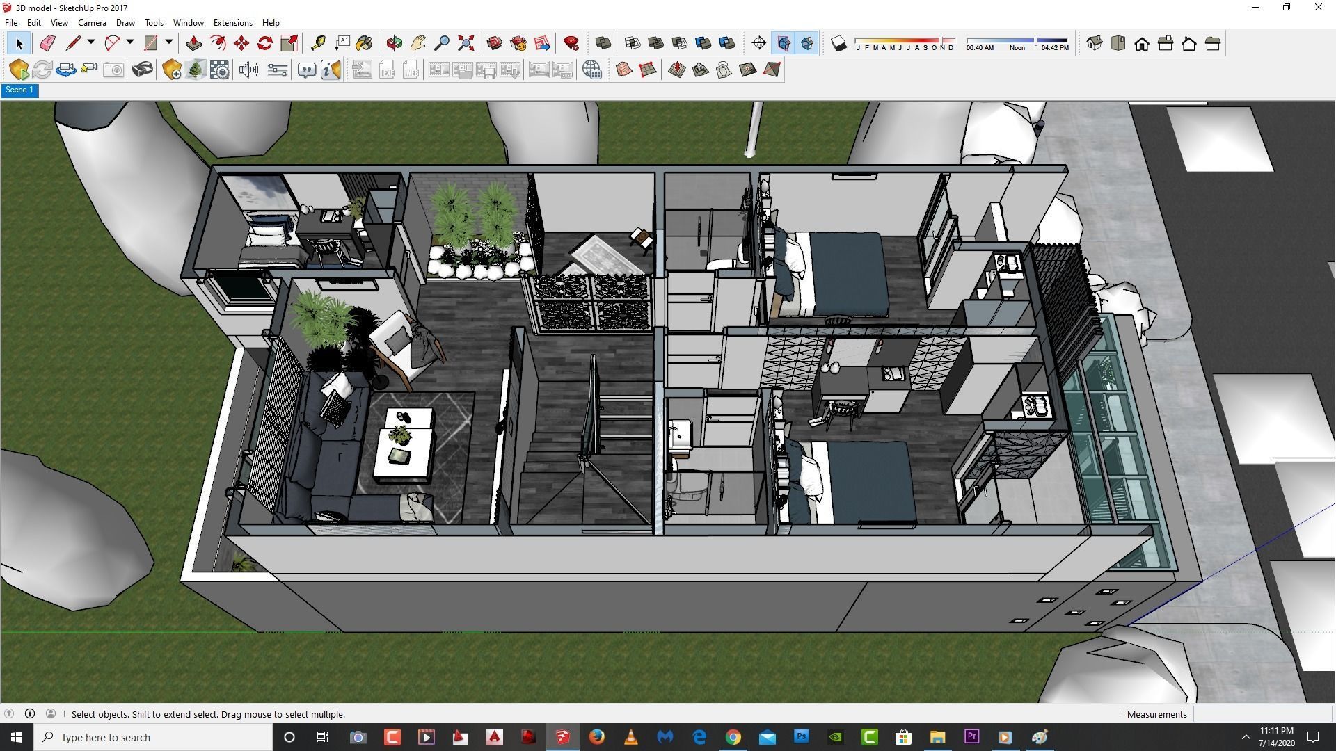 Sketchup enscape exterior and interior  ready for animation 3D model_11