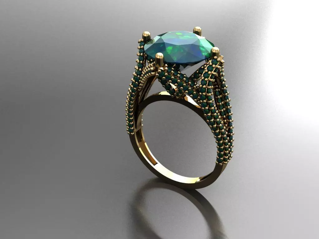 T098- Diamond solitarie ring 3D print model_0