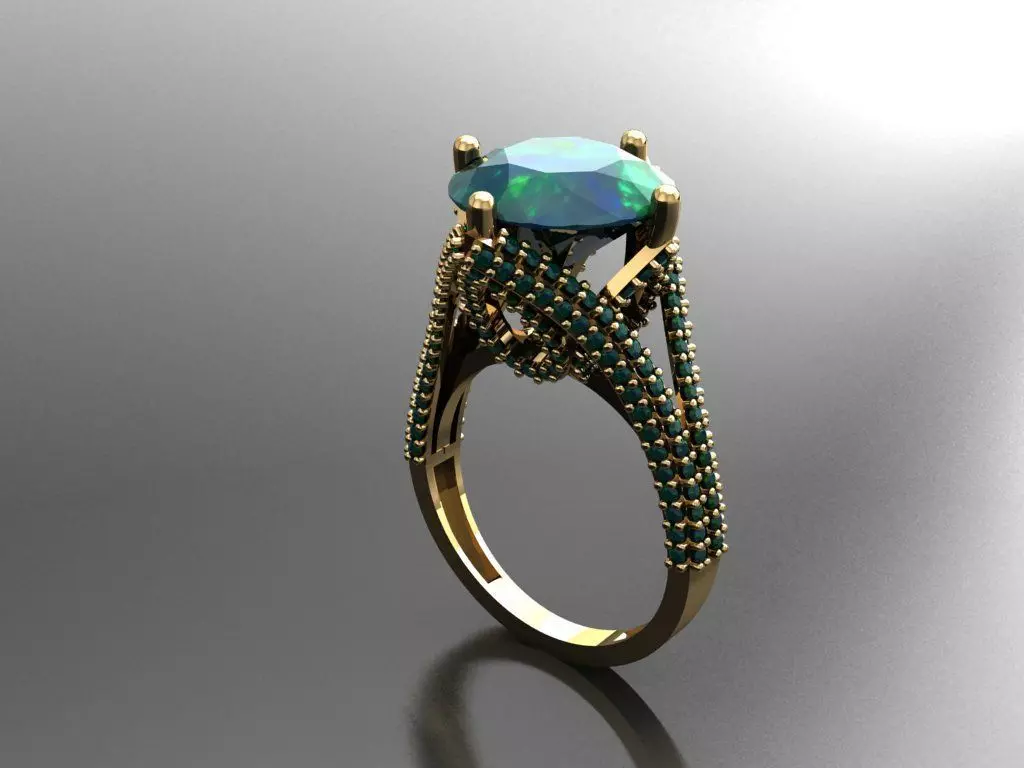 T099- Diamond solitarie ring 3D print model_0