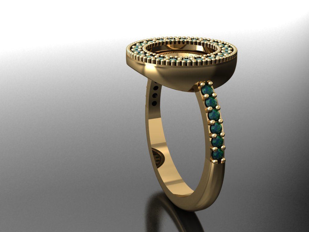 T101- Diamond solitarie ring 3D print model_4