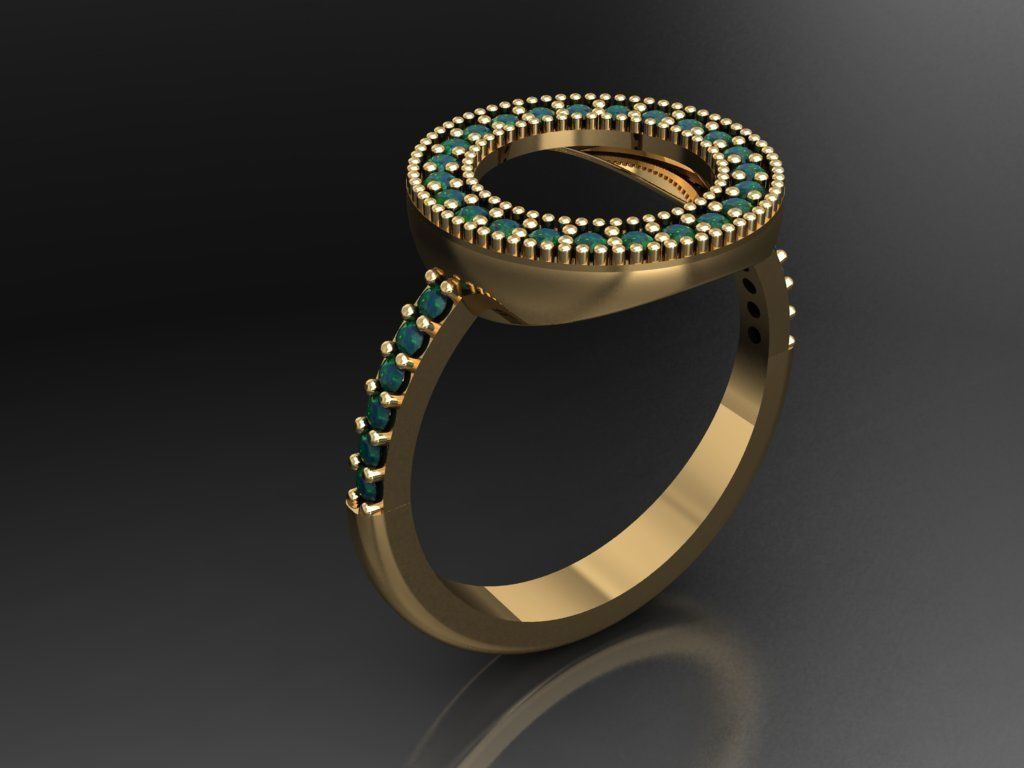 T101- Diamond solitarie ring 3D print model_1