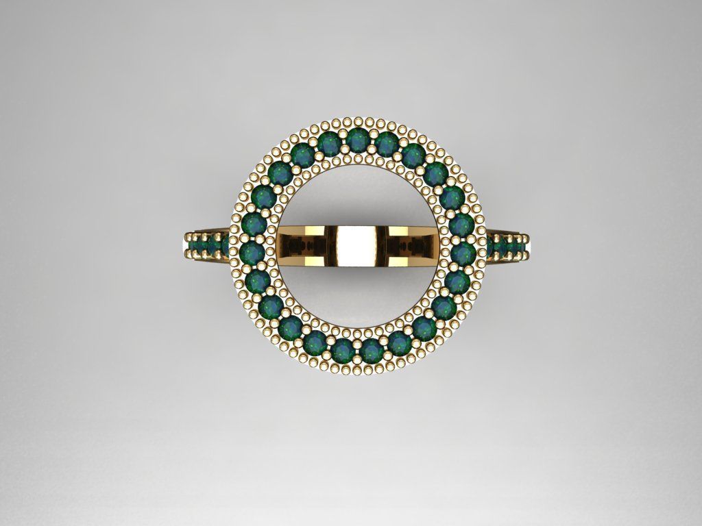 T101- Diamond solitarie ring 3D print model_2