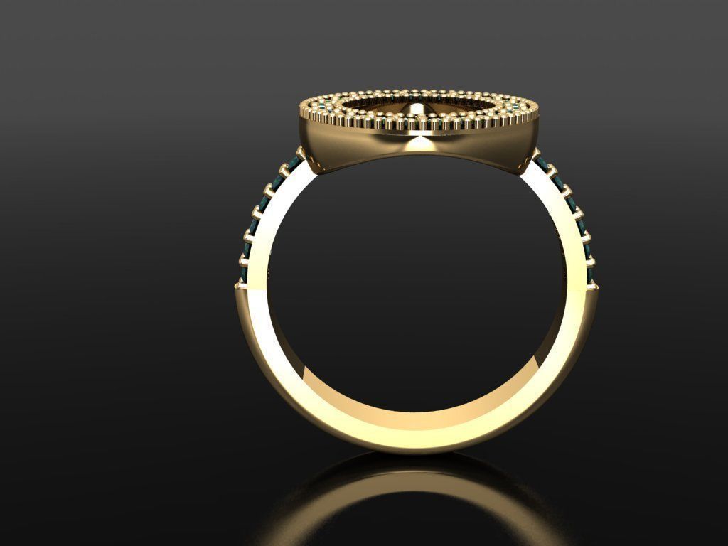 T101- Diamond solitarie ring 3D print model_3