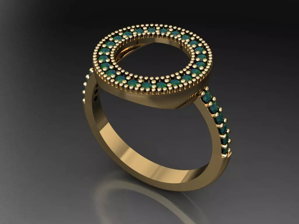 T101- Diamond solitarie ring 3D print model_0