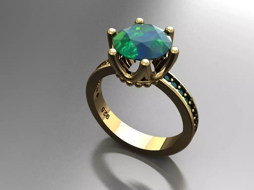 T104- Diamond solitarie ring 3D print model_0