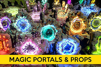Magic Portals and Props Low-poly 3D model
