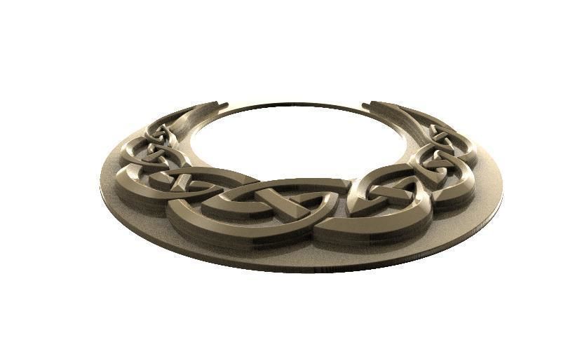 Celtic moon bas-relief 3D print model_2