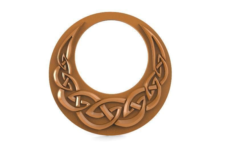 Celtic moon bas-relief 3D print model_4