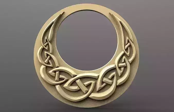 Celtic moon bas-relief