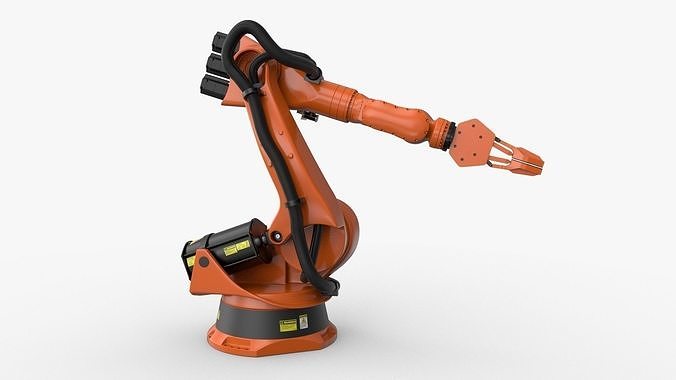 KUKA 210 2 Cinema 4D Rigged industrial robotic arm 3D model