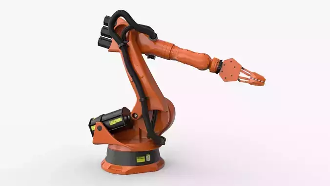 KUKA 210 2 Cinema 4D Rigged industrial robotic arm 3D model