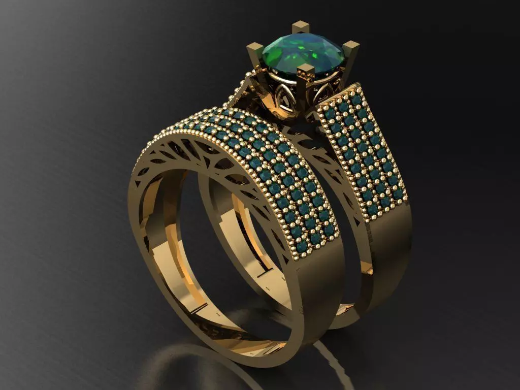 T109- Diamond solitarie ring 3D print model_0