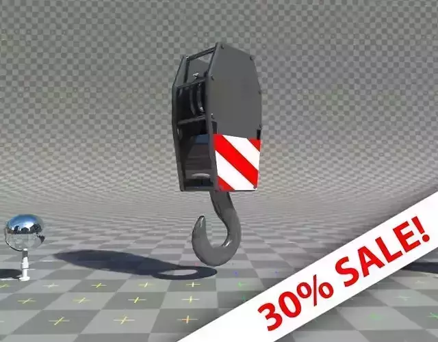 Crane lifting hook-claw Low-poly 3D model