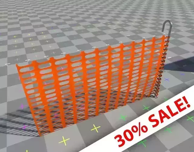Road segregation Net barrier - with rebar Low-poly 3D model
