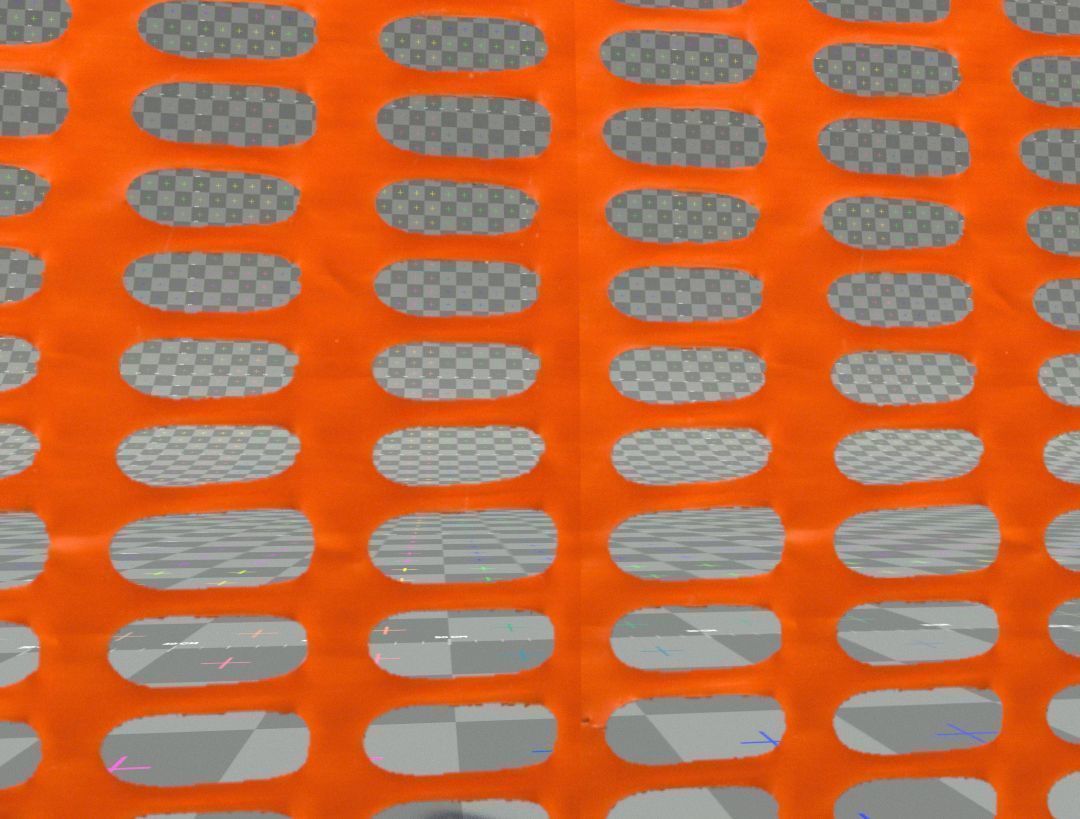 Road segregation Net barrier - with rebar Low-poly 3D model_4