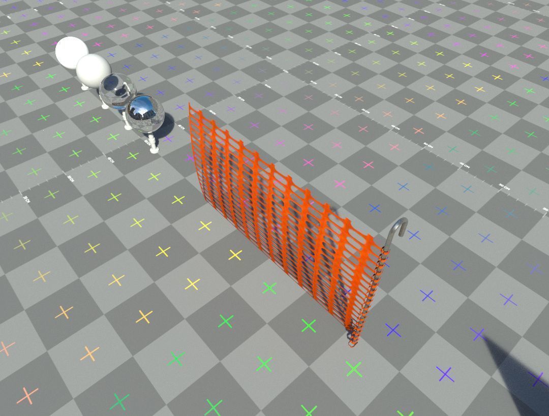 Road segregation Net barrier - with rebar Low-poly 3D model_5