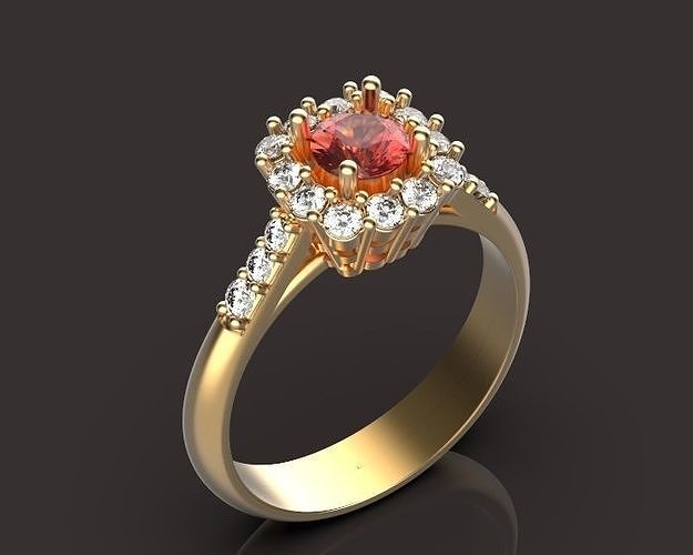 engagement cushion Ring  3D print model