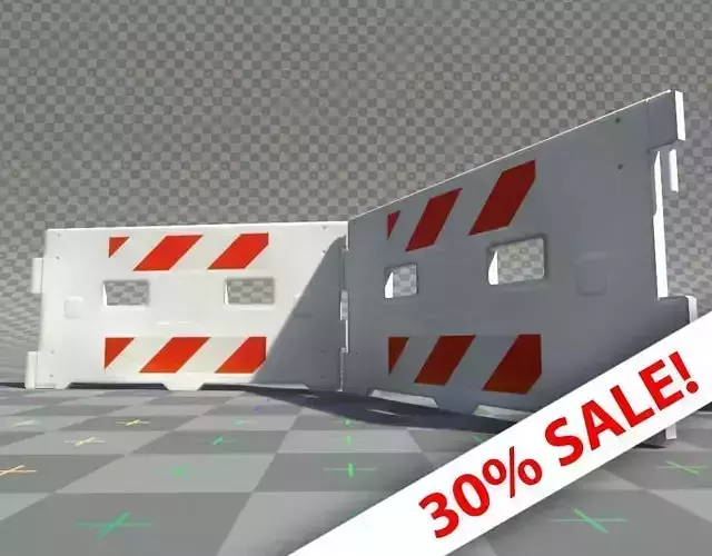 Road segregation White block barrier Low-poly 3D model