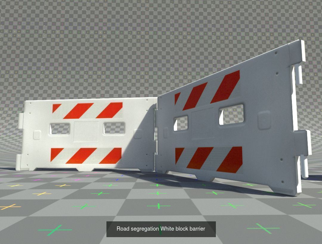 Road blocks and segregation value bundle 3D Model Collection_8