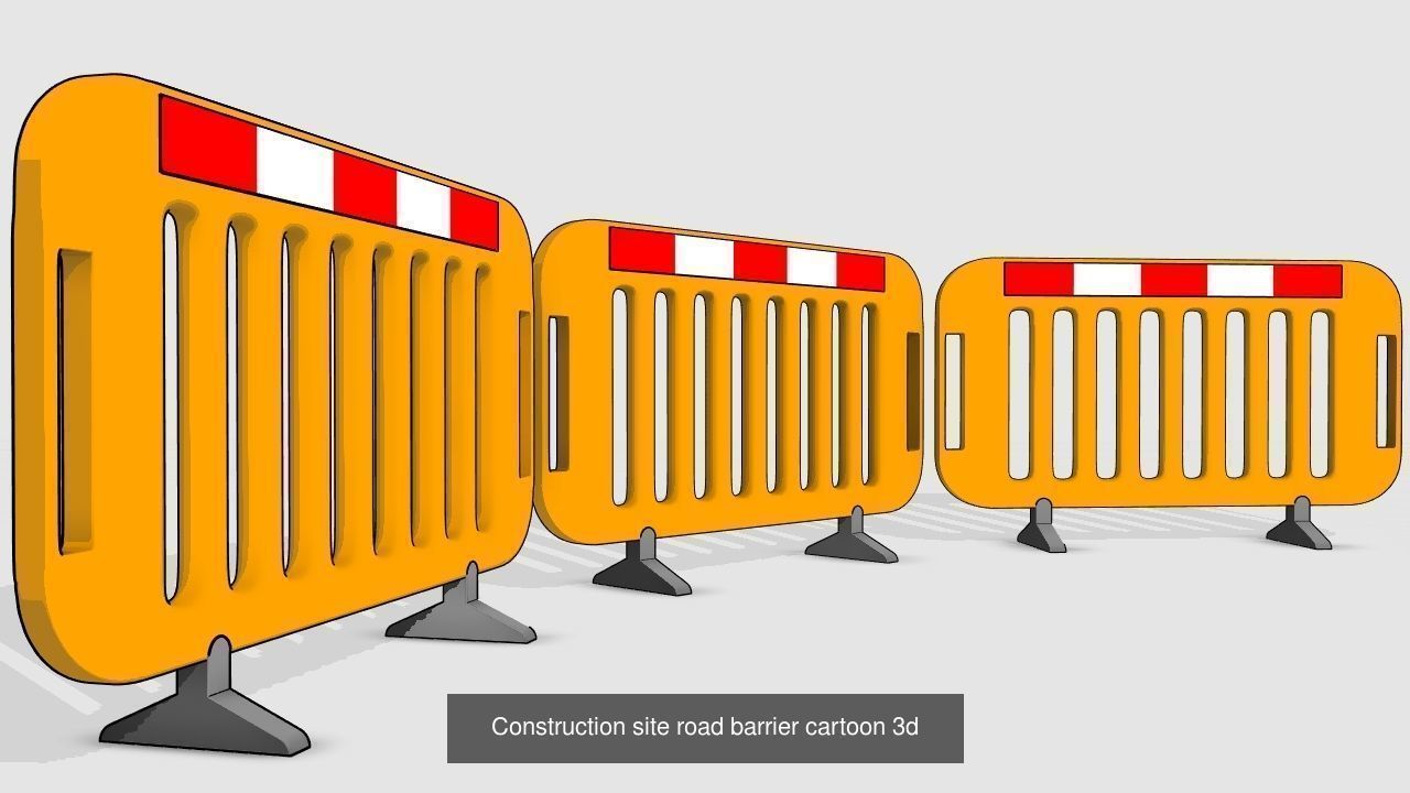 Road blocks and segregation value bundle 3D Model Collection_4