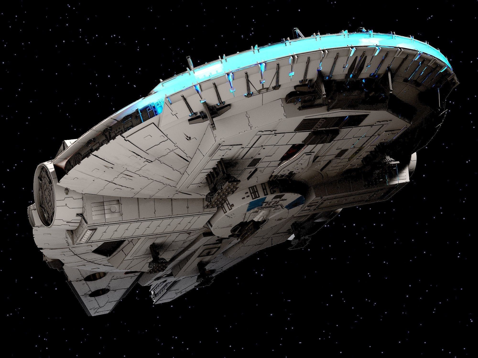 Millenium Falcon Space Ship Star Wars 3D model_7
