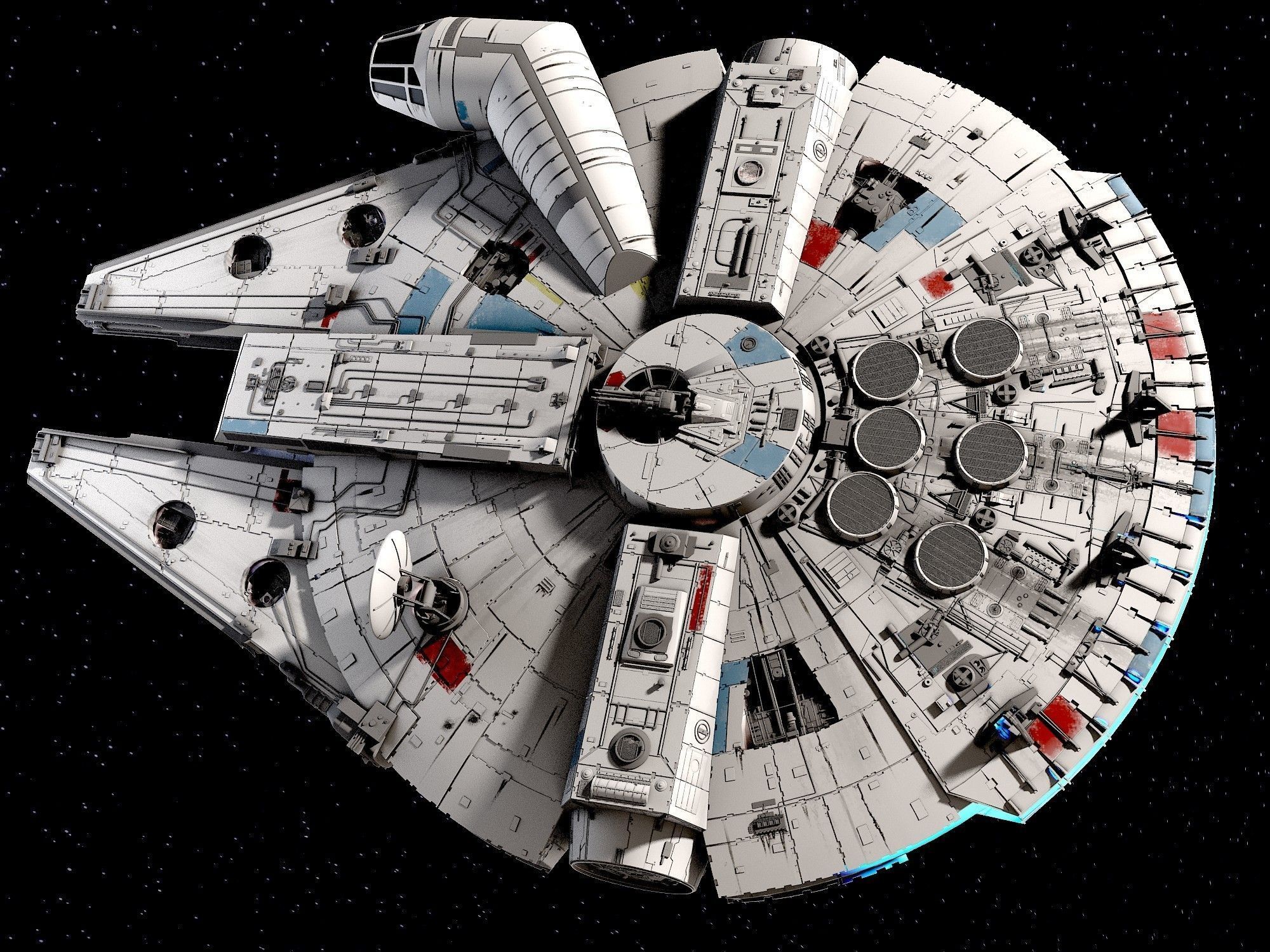 Millenium Falcon Space Ship Star Wars 3D model_8