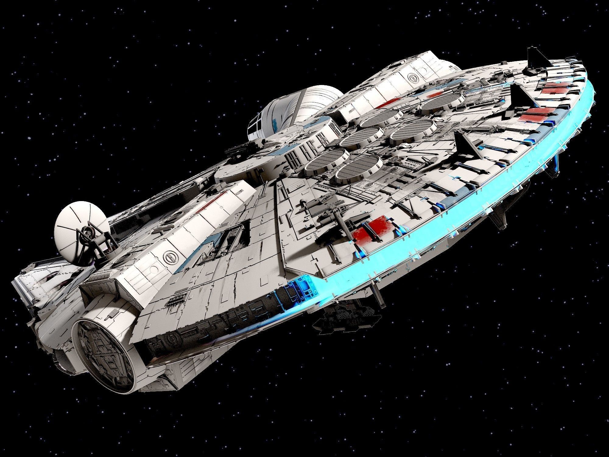 Millenium Falcon Space Ship Star Wars 3D model_6