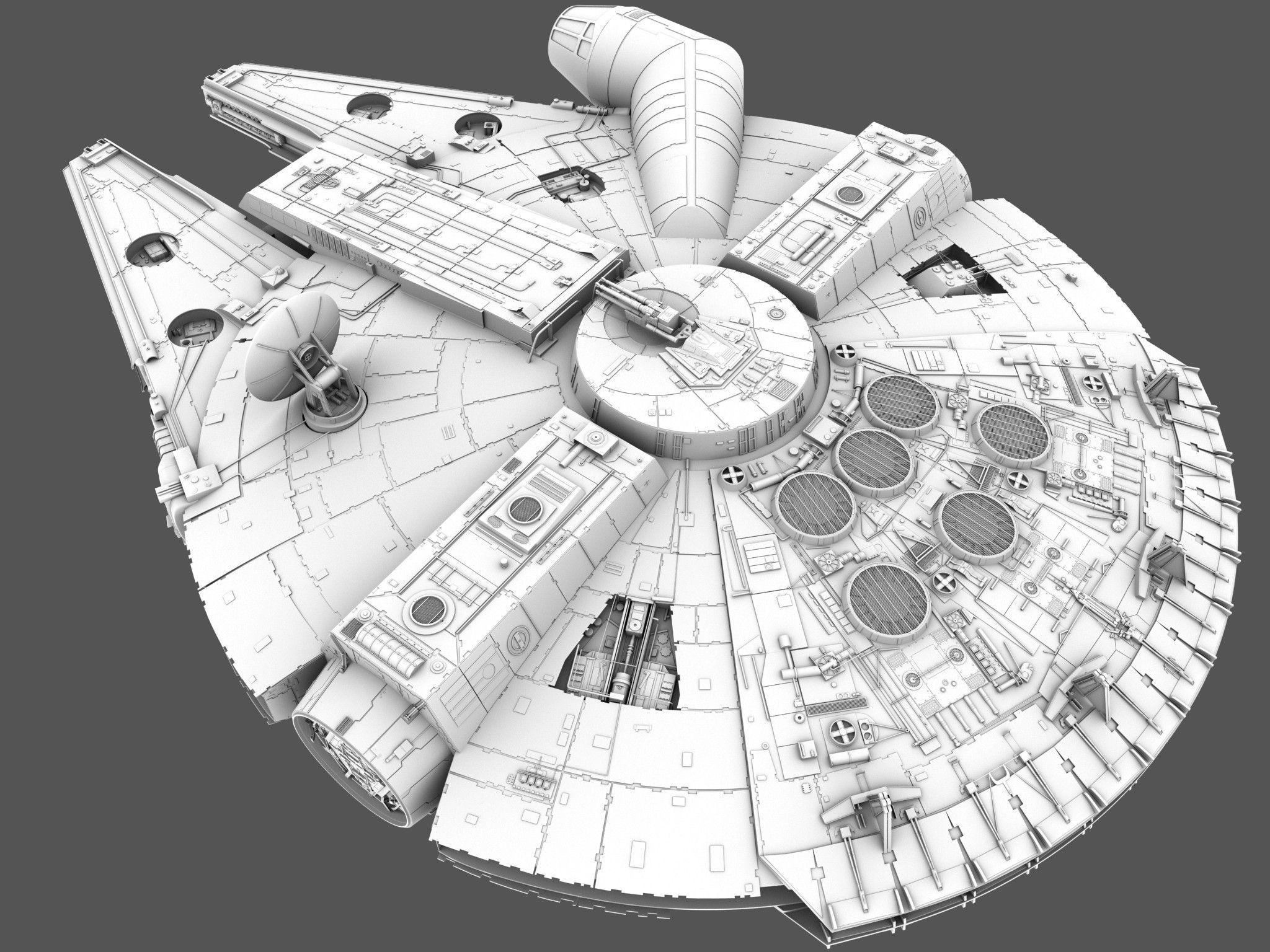 Millenium Falcon Space Ship Star Wars 3D model_15