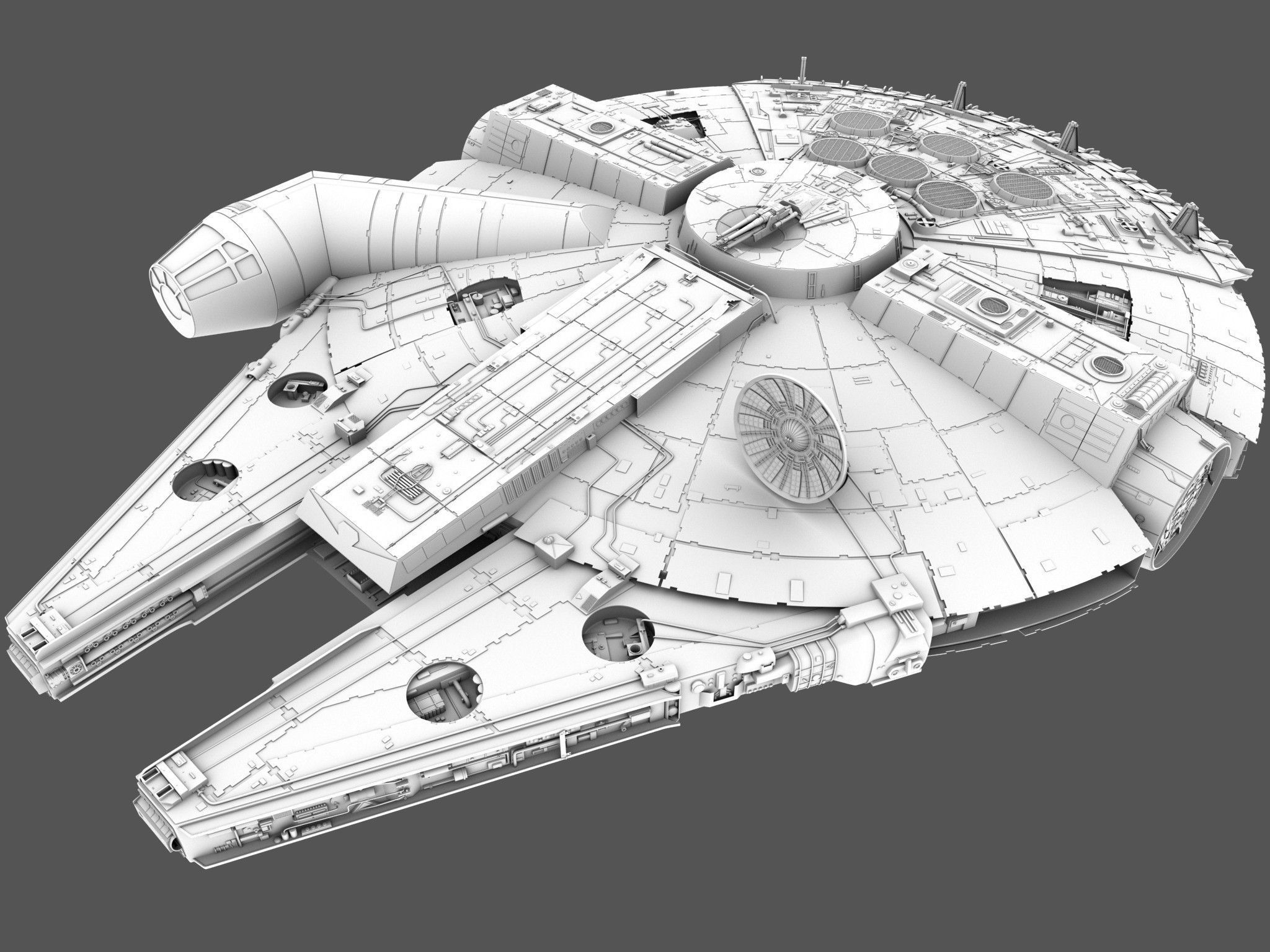 Millenium Falcon Space Ship Star Wars 3D model_12