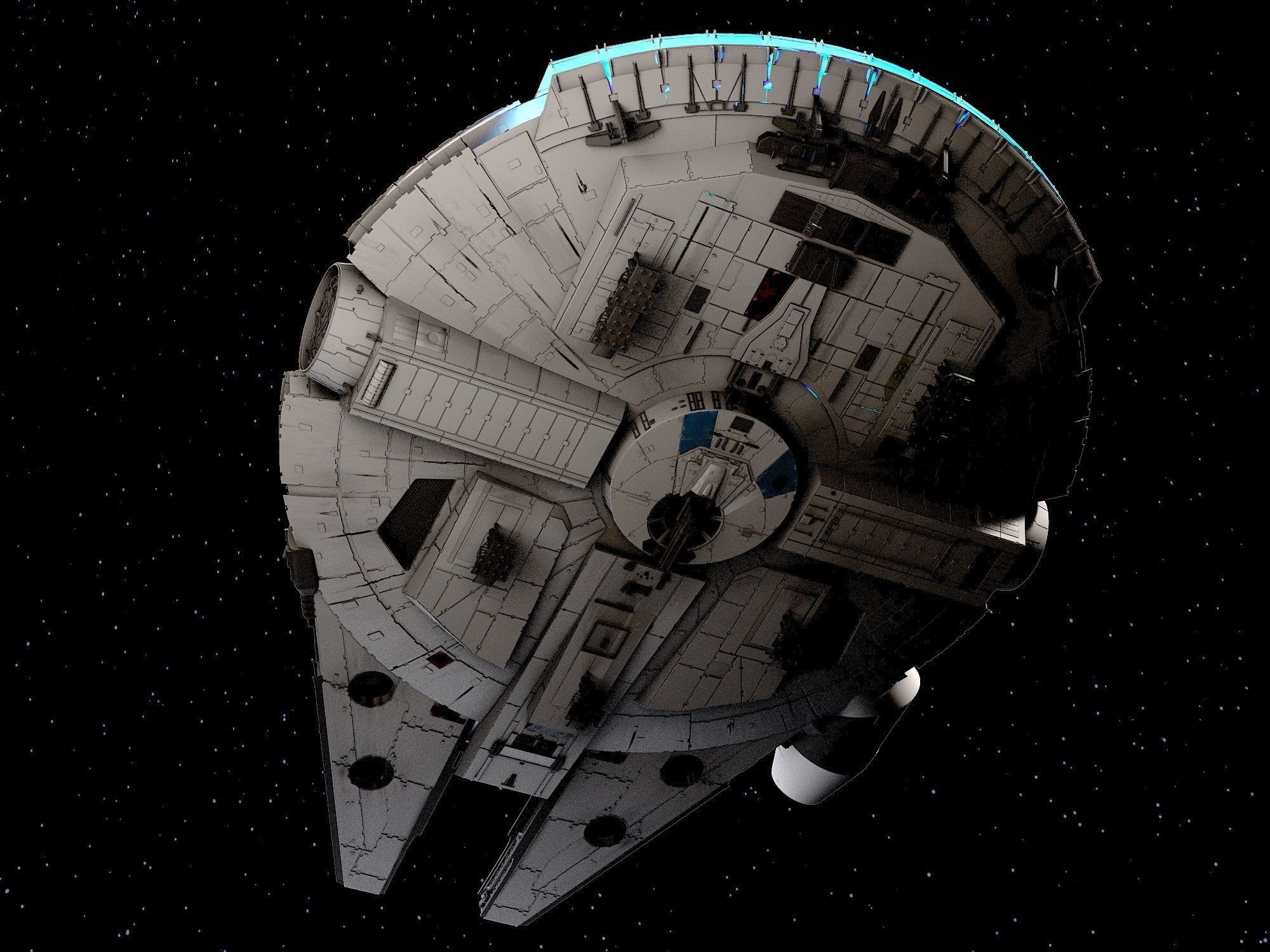 Millenium Falcon Space Ship Star Wars 3D model_9